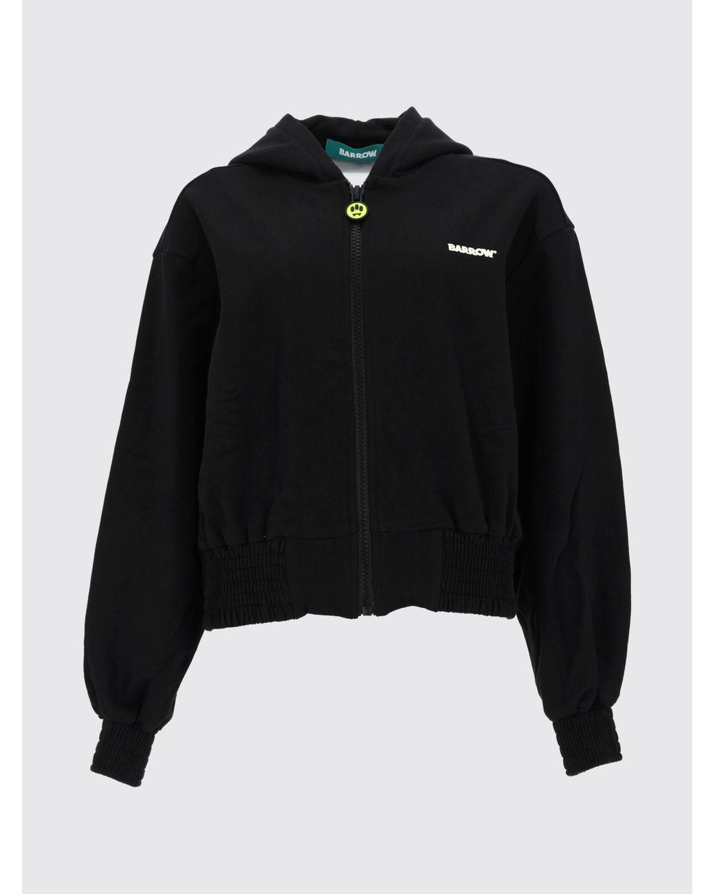 Barrow Blue Cotton Zip-Up Hoodie With Contrast Logo