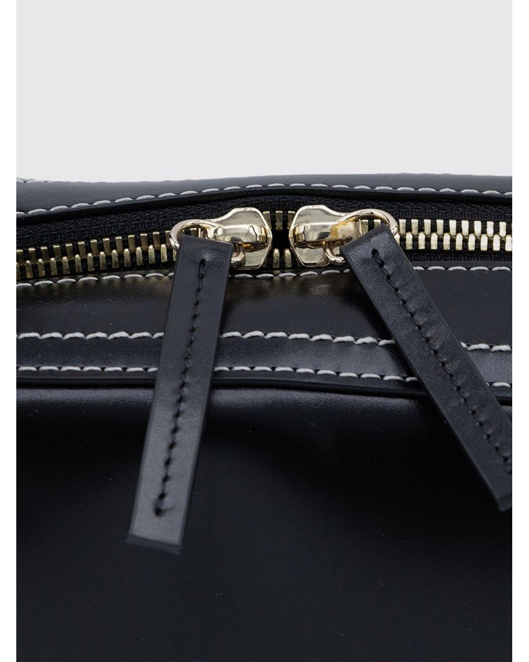 A.P.C. Black Virginie Smooth Leather Handbag With Removable Shoulder Strap