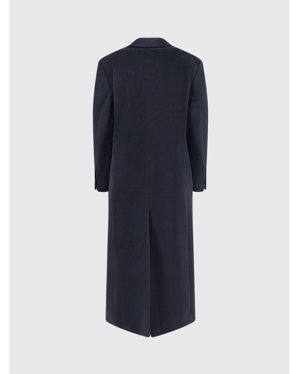 Tagliatore Blue Long Double-Breasted Pure Virgin Wool Coat