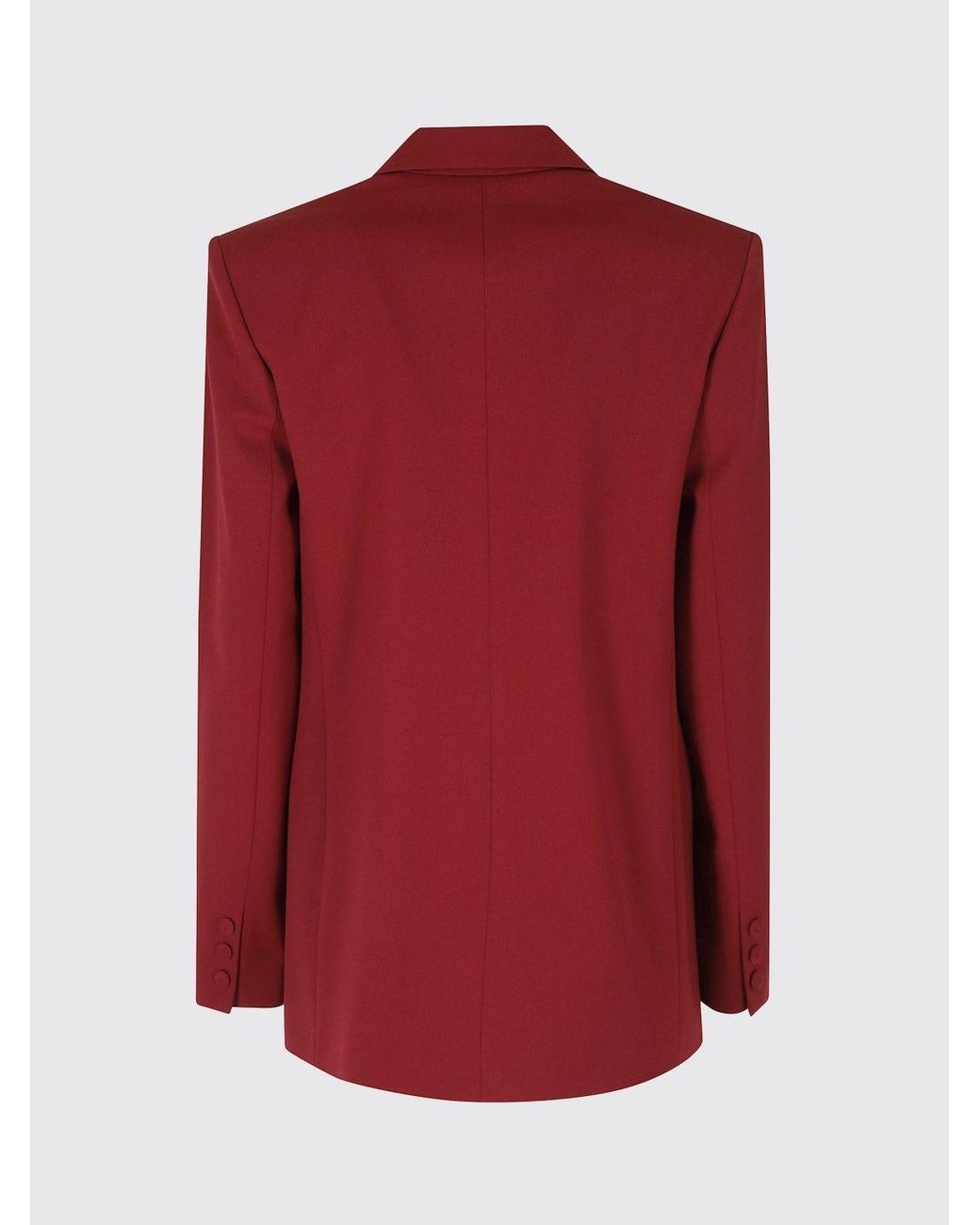 FEDERICA TOSI Red Double-Breasted Wool Blend Ceremony Blazer With Peak Lapels
