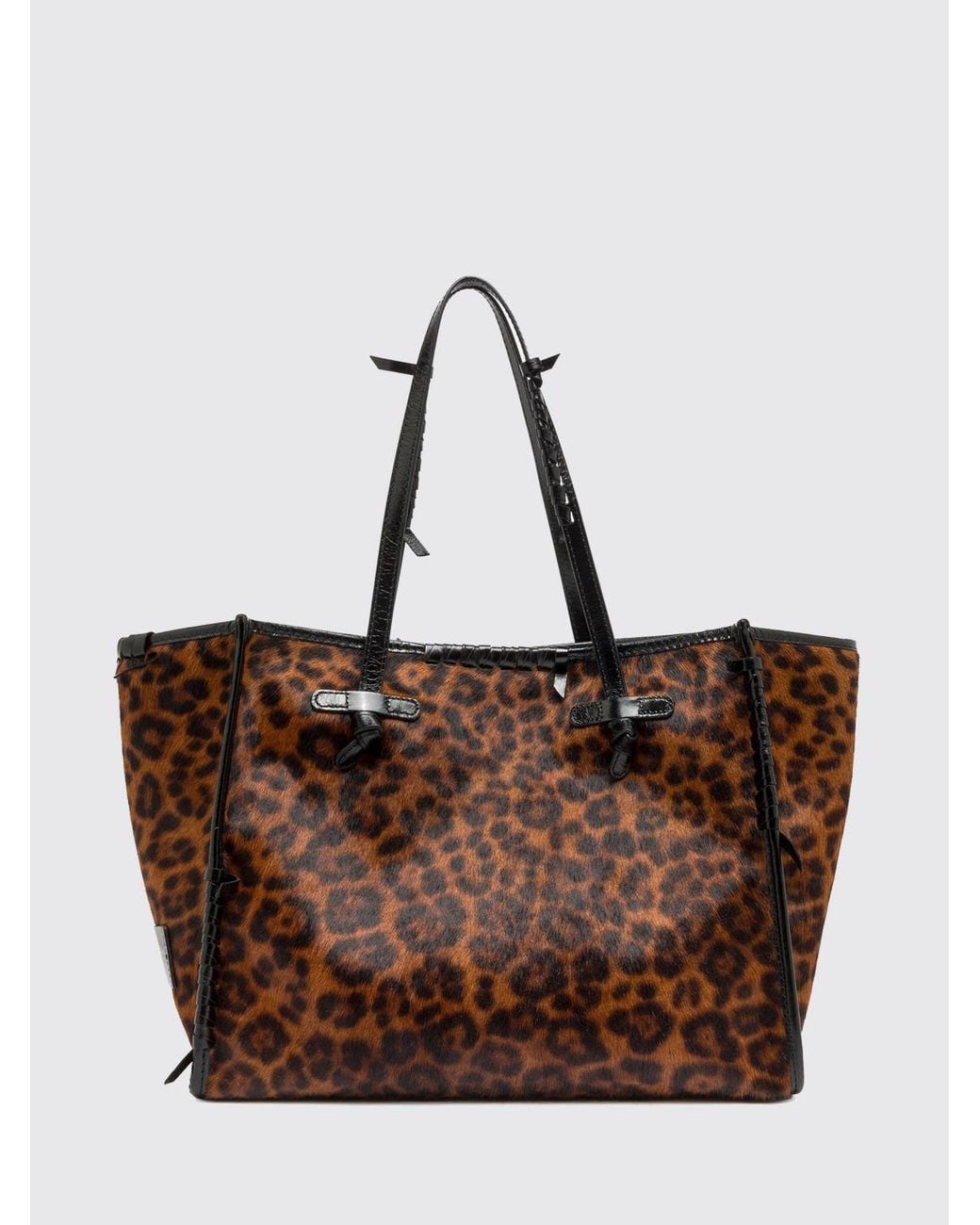 Gianni Chiarini Brown Marcella Animal Print Leather And Pony Hair Shoulder Bag