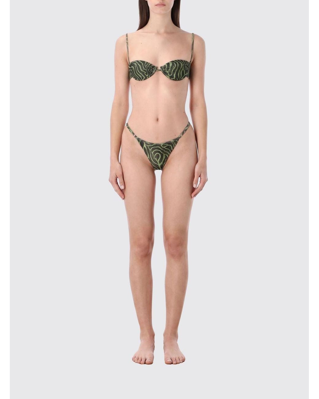 MATINEÉ Natural Zebra Print Triangle Bikini With Underwire And Brazilian Briefs