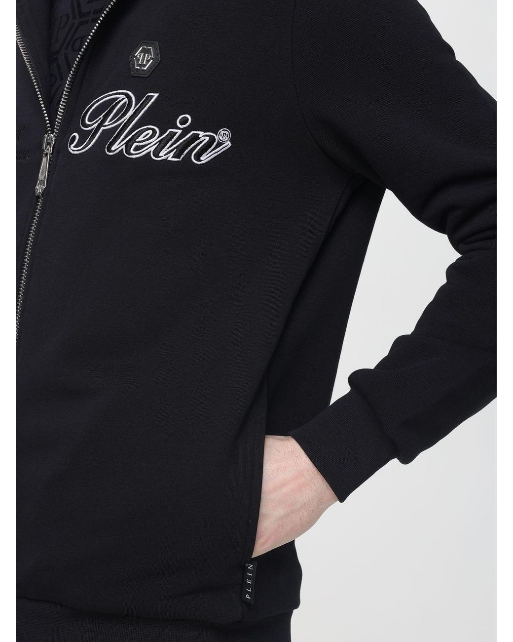 Philipp Plein Blue Cotton Hoodie for men