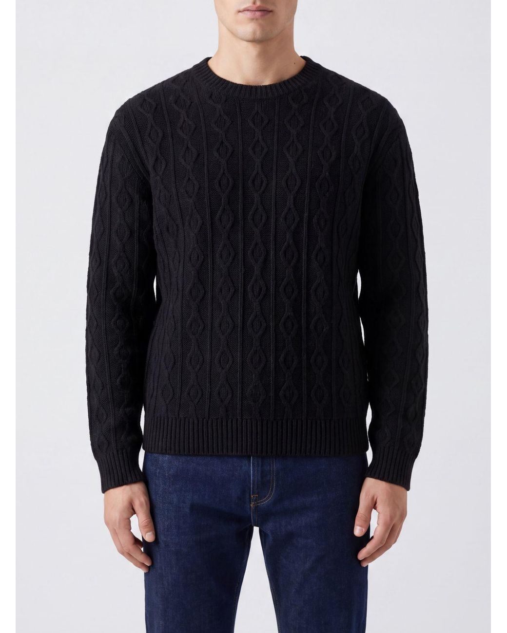 The Row Blue Crewneck Pure Cashmere Jumper With Ribbed Trims for men