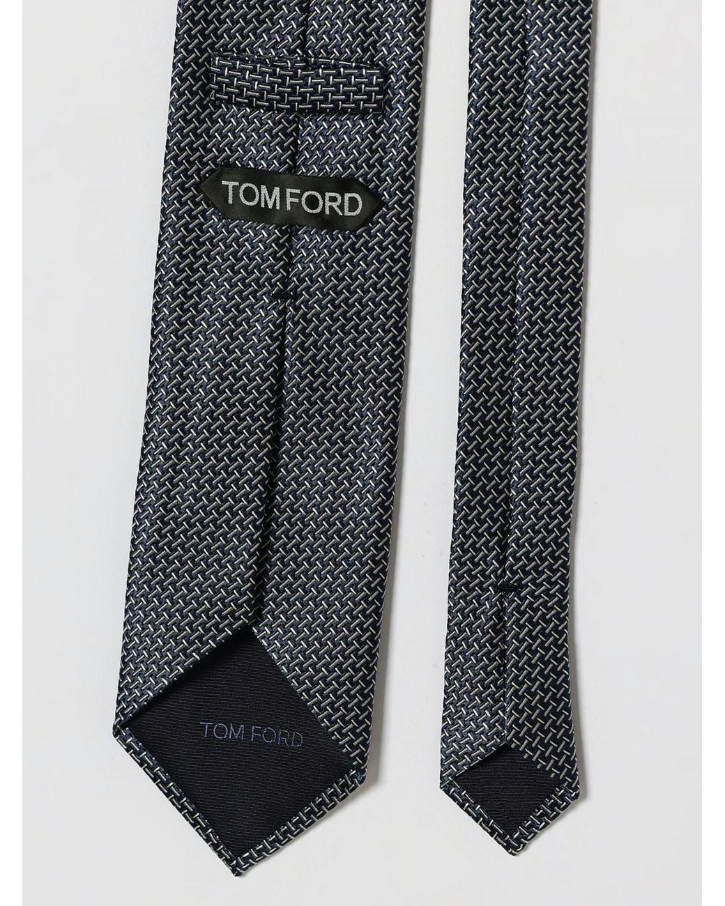 Corbata De Seda De Morera Con Motivo Abstracto Bicolor Tom Ford de hombre de color White
