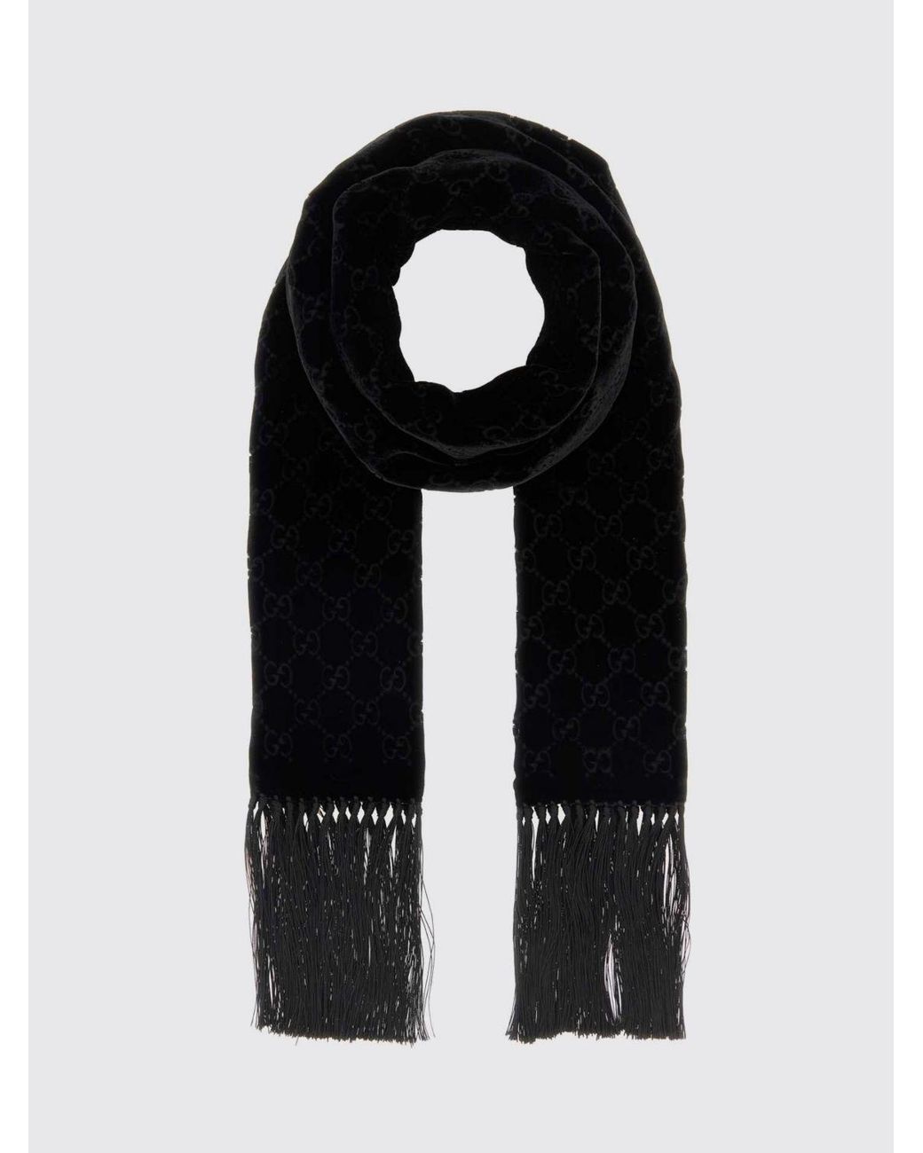 Gucci Black Gg Velvet Scarf for men