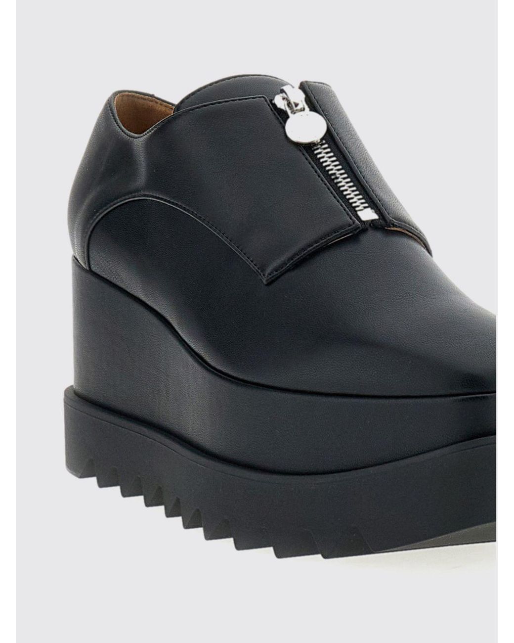 Stella McCartney Black Elyse Faux Leather Platform Derby Shoes With Square Toe
