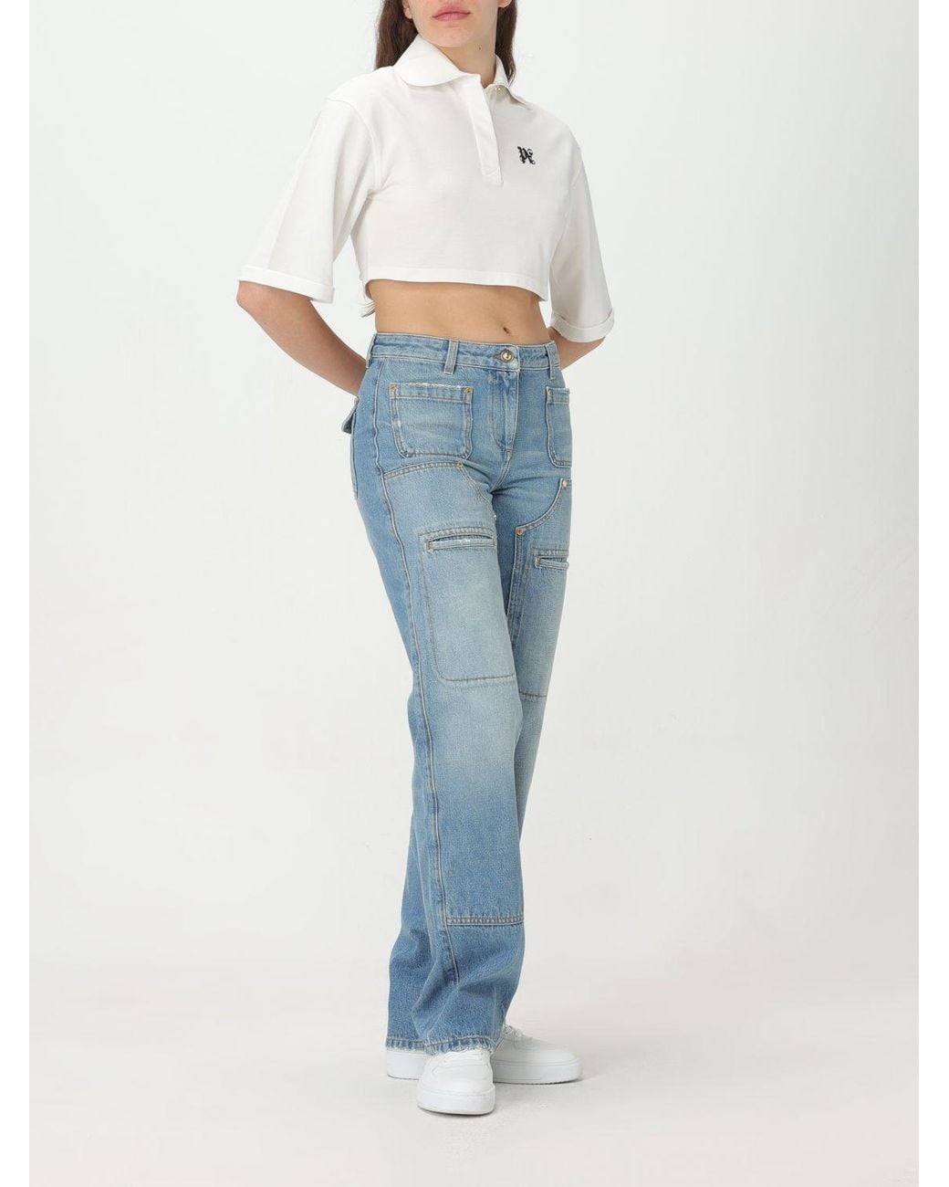 Palm Angels White Polo Shirt