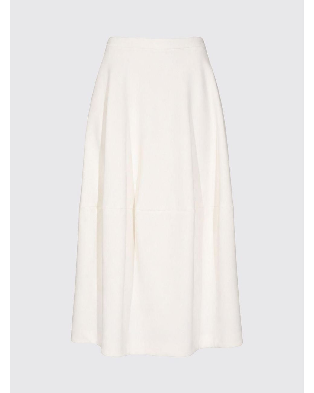 Liviana Conti White High-Waisted A-Line Midi Skirt