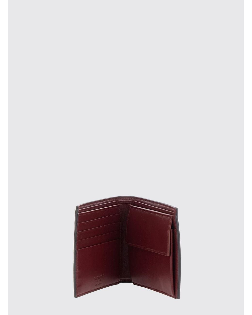 Saint Laurent White Smooth Calfskin Bifold Wallet With Logo for men