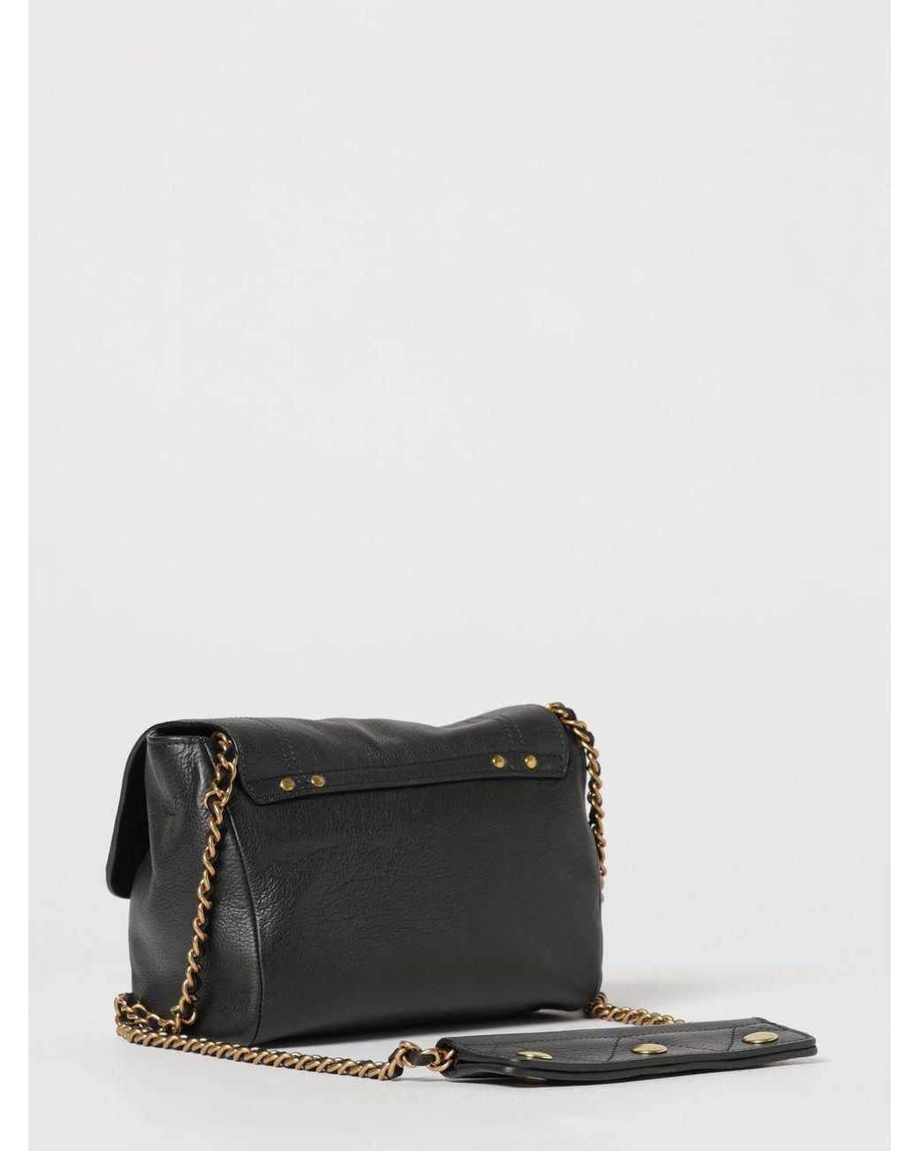 Jérôme Dreyfuss Gray Lulu Mini Hammered Leather Shoulder Bag With Chain Strap