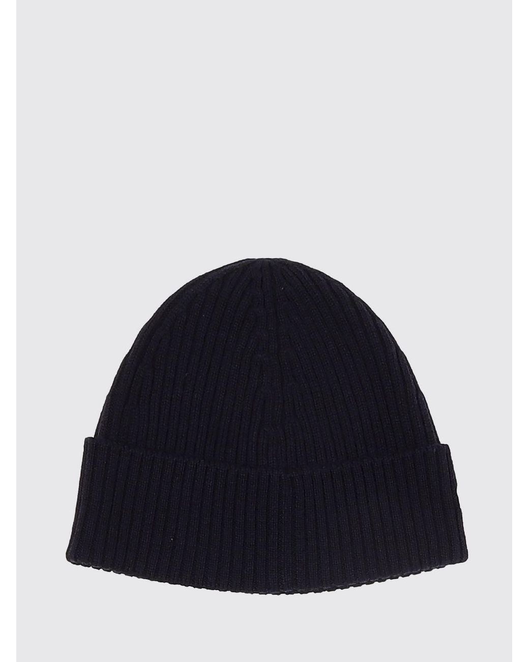 Lacoste Blue Pure Wool Beanie With Cuffed Hem And Embroidered Crocodile Logo for men