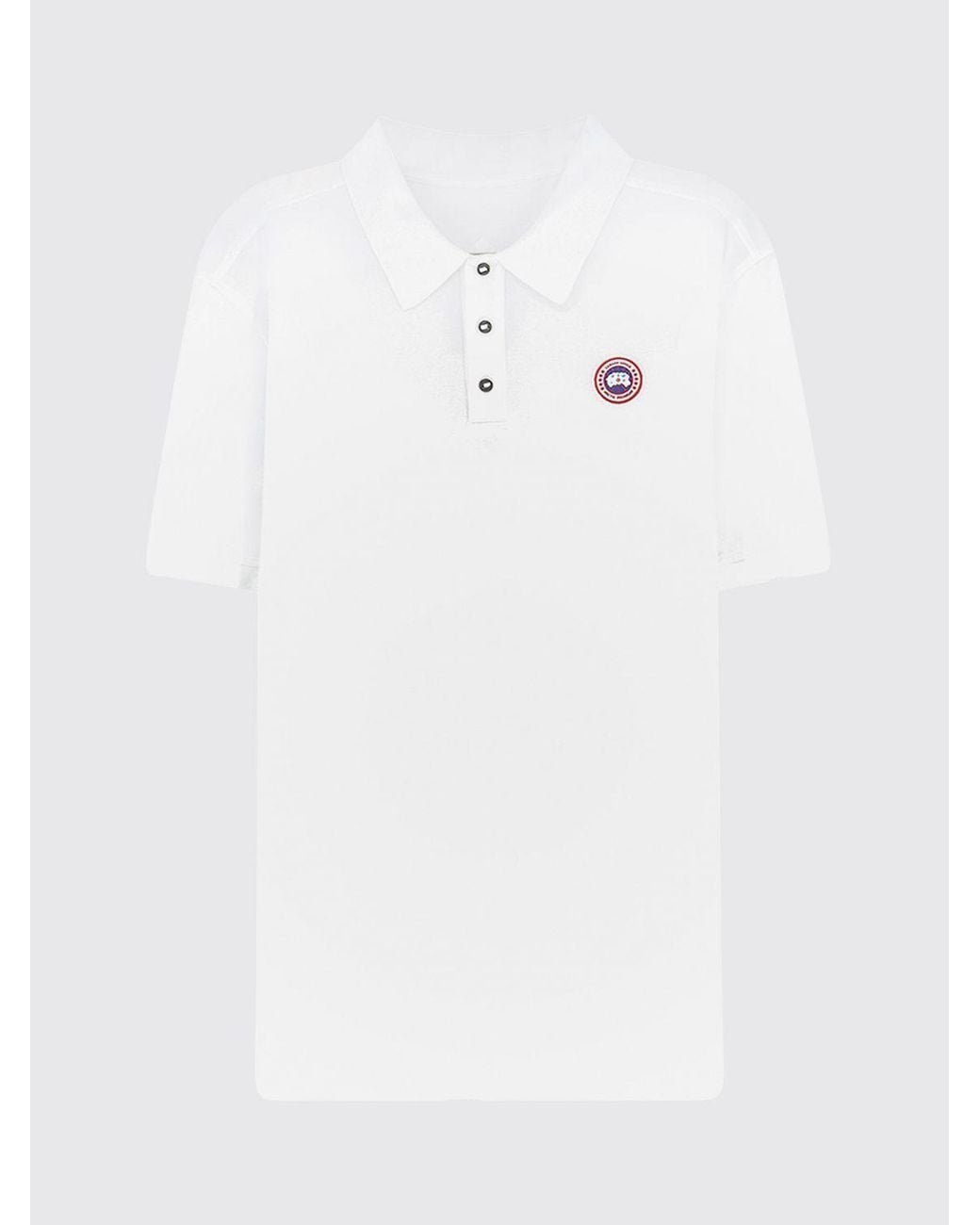 Canada Goose White Slim Fit Cotton Polo Shirt With Contrast Logo