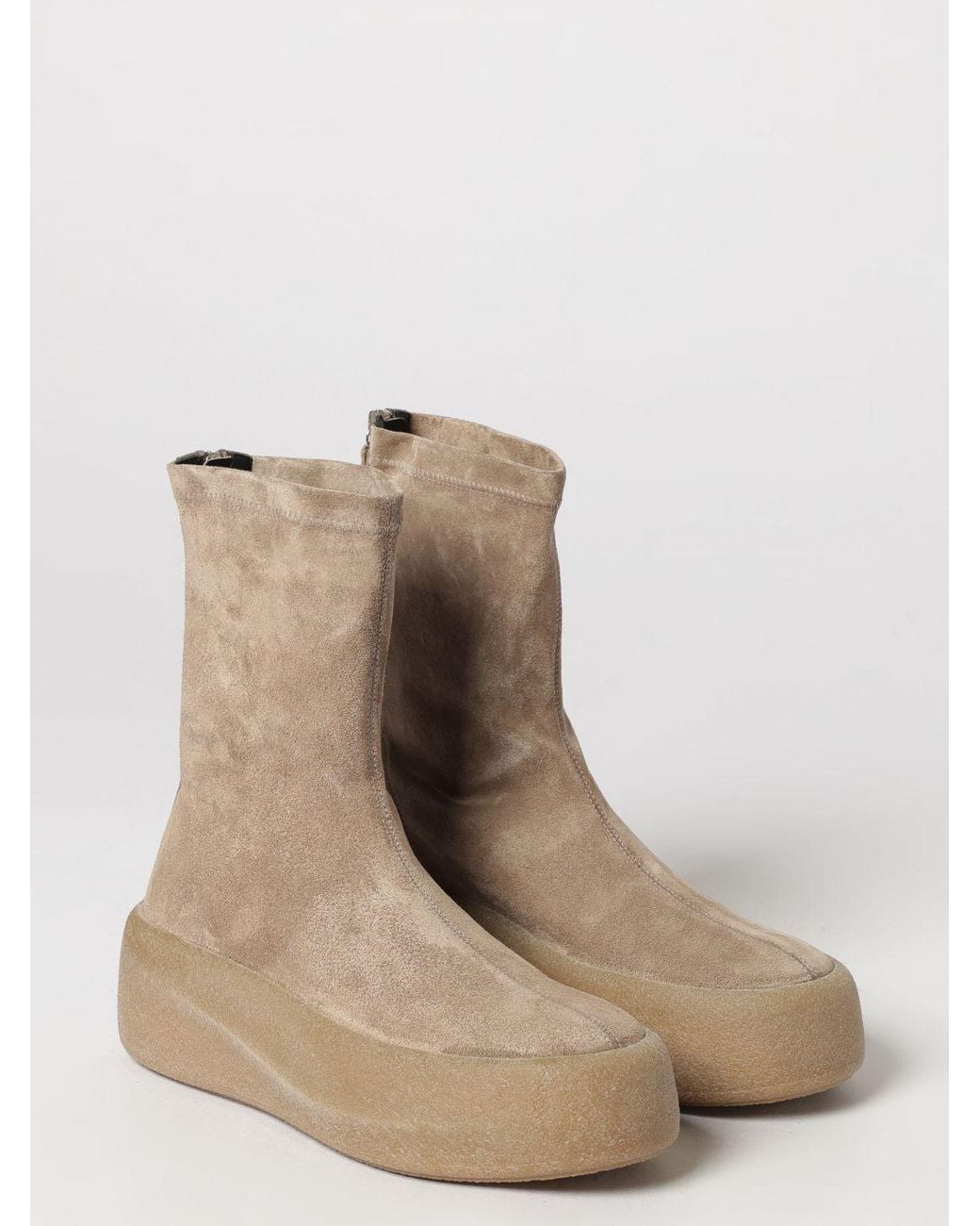 Vic Matié Brown Vic MatiÉ Suede Ankle Boots With A Platform Sole And Back Zip