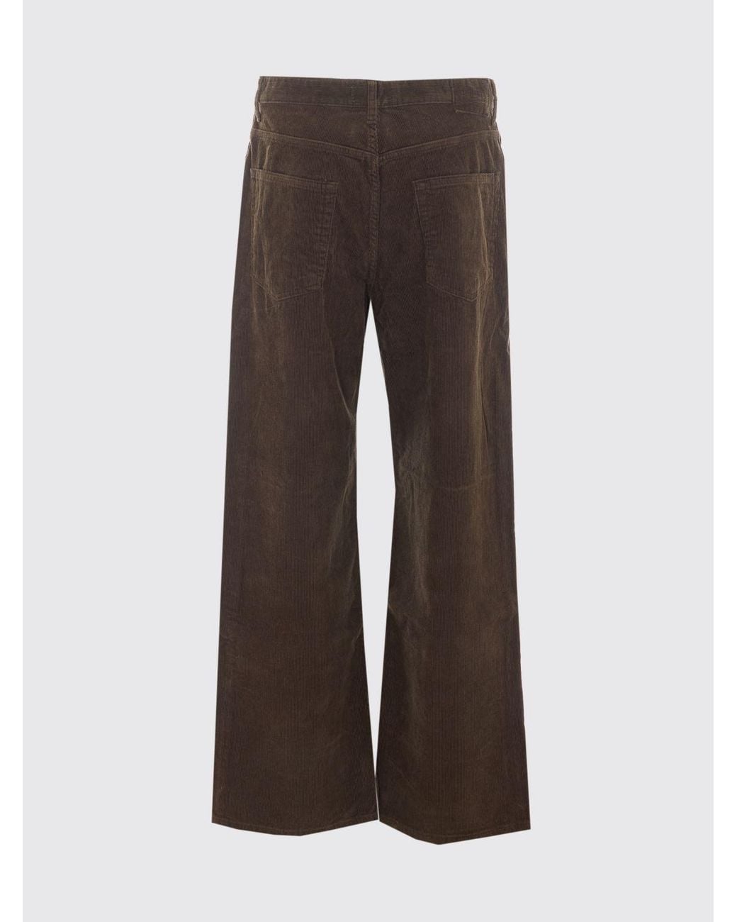 DUNST Brown Wide-Leg Corduroy Trousers With 5-Pocket Design for men