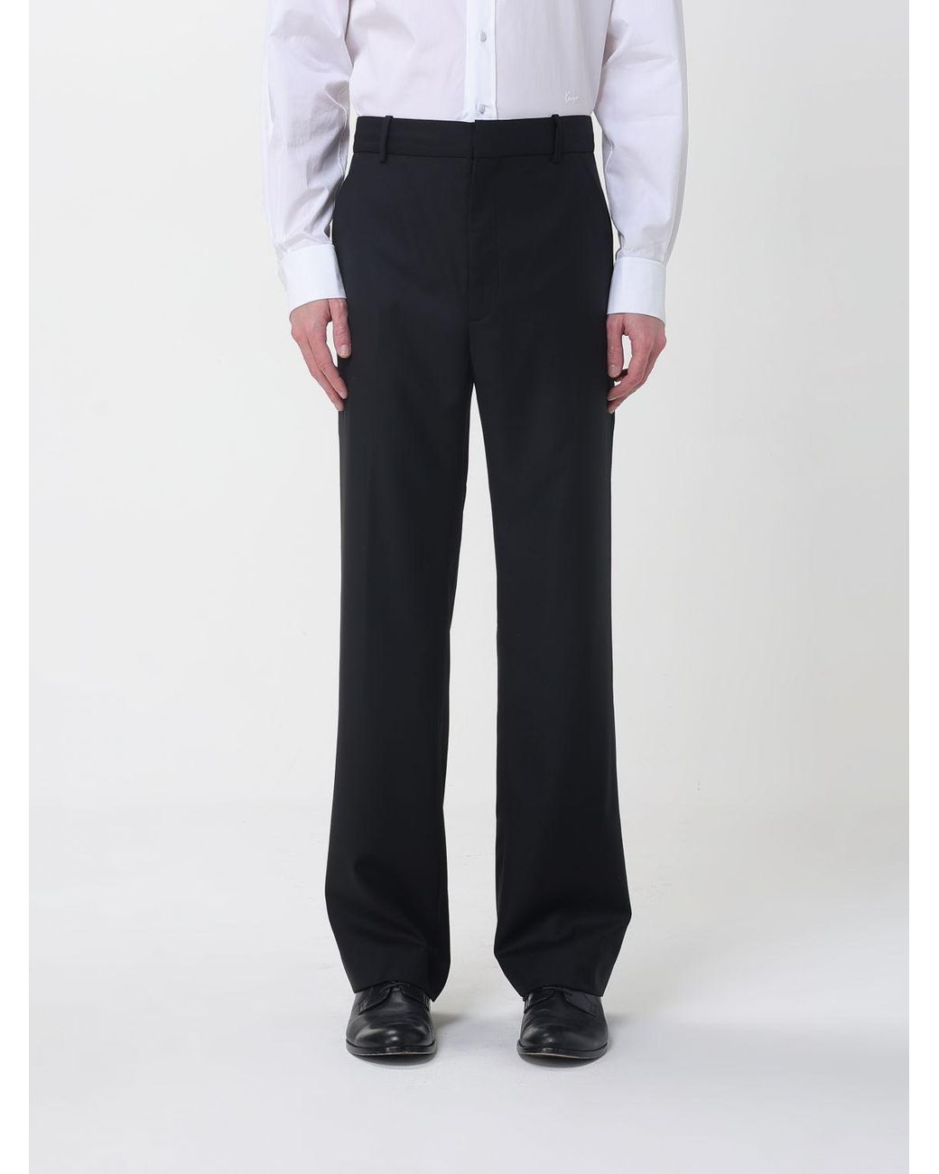KENZO Black Virgin Wool Tailored Trousers for men