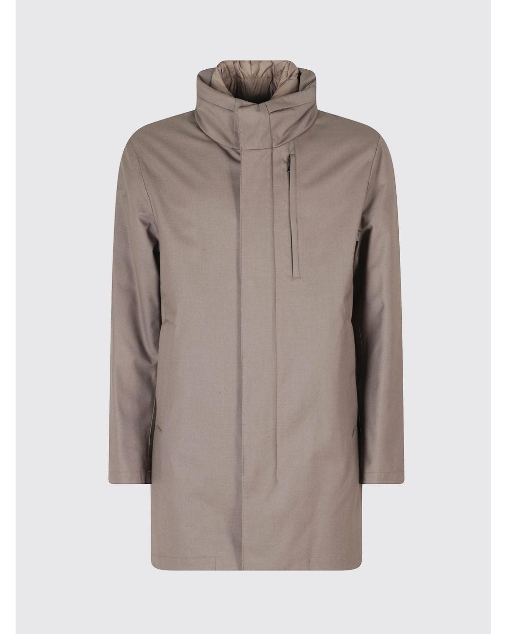 DUNO Brown Knee-Length Viscose Blend Parka With Padded Hood for men