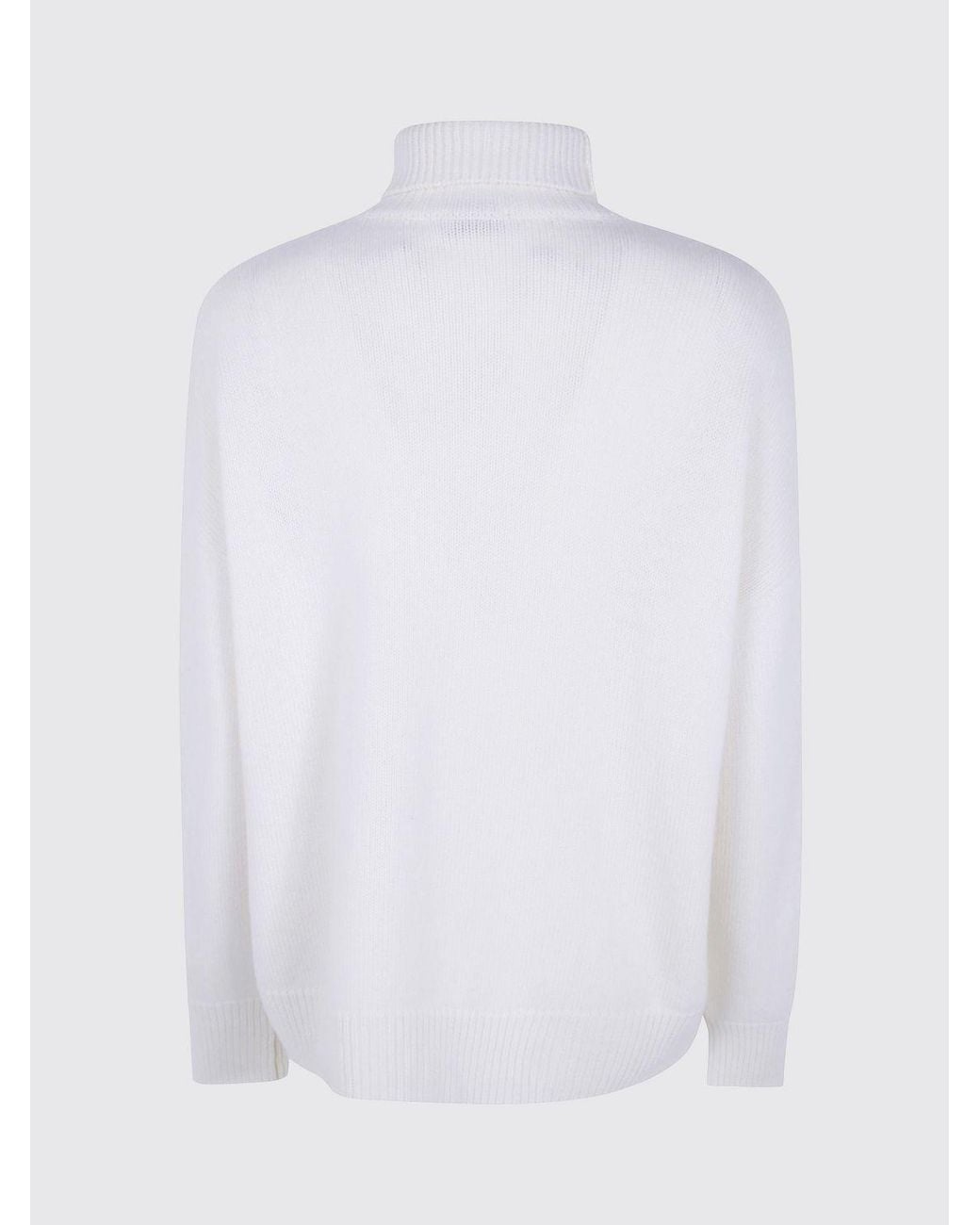 Mrz White Dropped Shoulder Virgin Wool And Cashmere Turtleneck Jumper