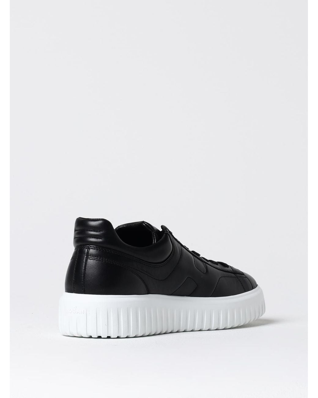 Hogan Black H-stripes Sneakers In Leather With Logo for men
