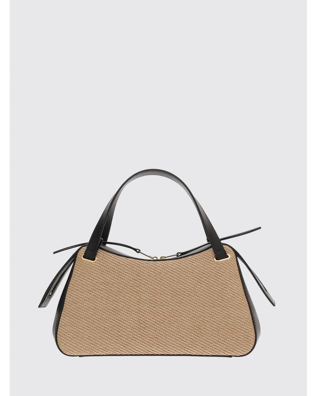 Jil Sander Natural Dune Raffia And Leather Bag