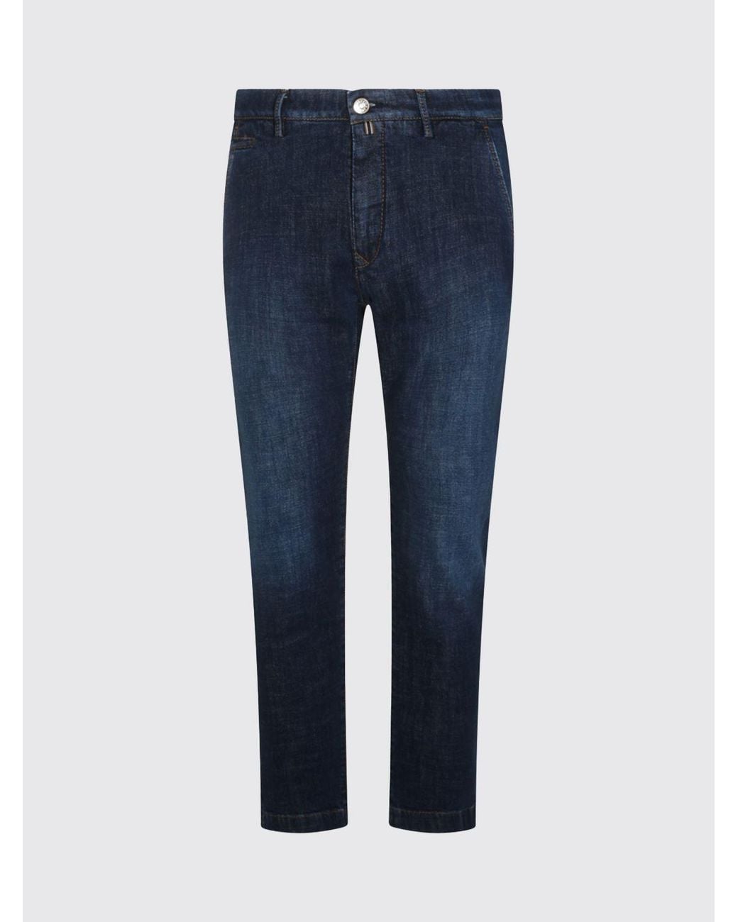 Jacob Cohen Blue Straight Fit Stretch Denim Jeans With Slant Pockets for men