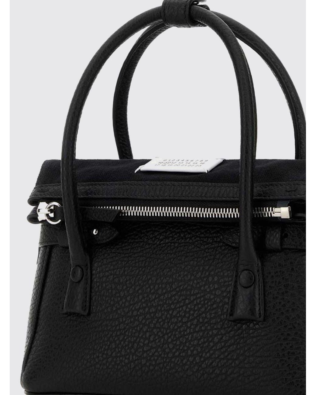 Maison Margiela Black 5Ac Classique Micro Leather Handbag With Strap