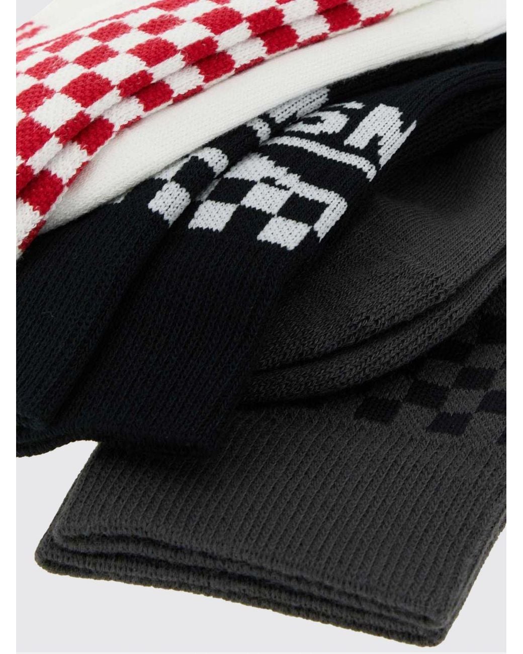 Vans Red Set Of 3 Pairs Of Checkerboard Socks With Jacquard Logo for men
