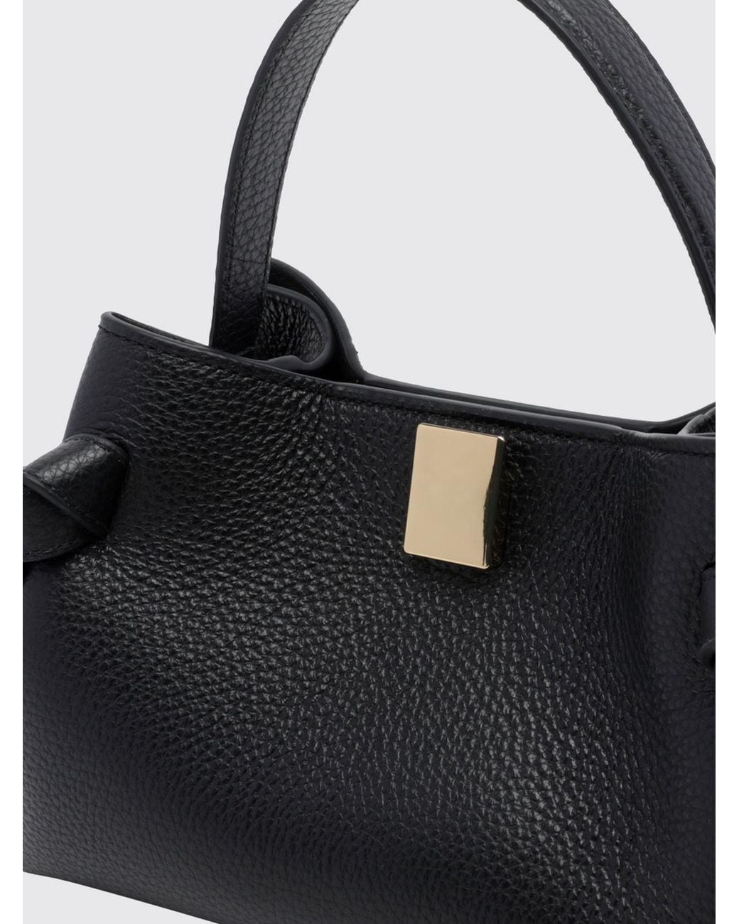 Yuzefi Black Gyoza Grained Calfskin Leather Mini Bag With Shoulder Strap
