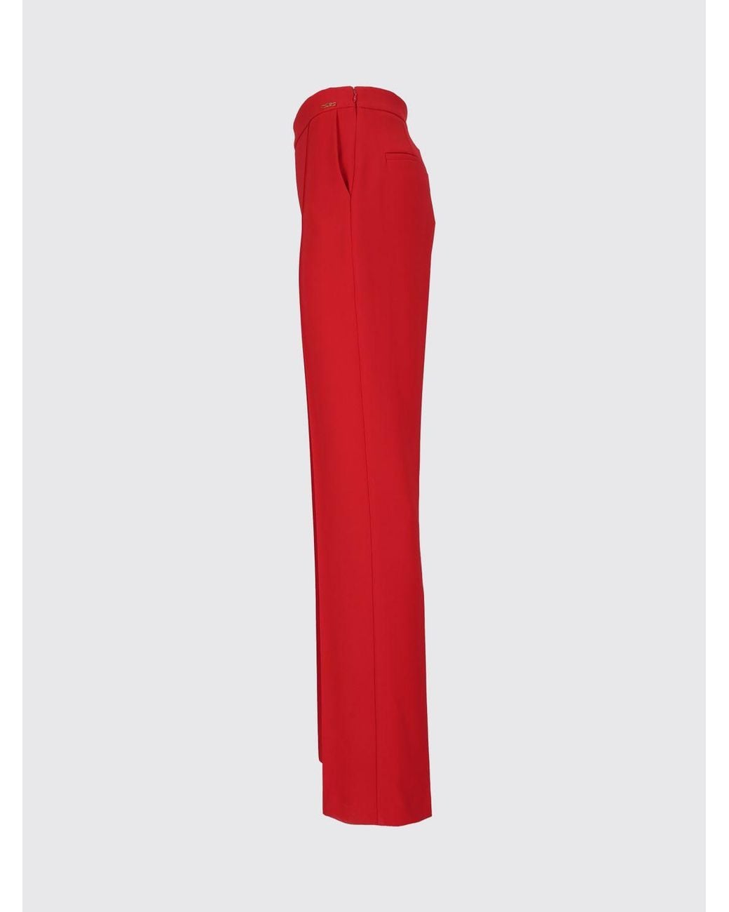 Elisabetta Franchi Red High-Waisted Skinny Trousers