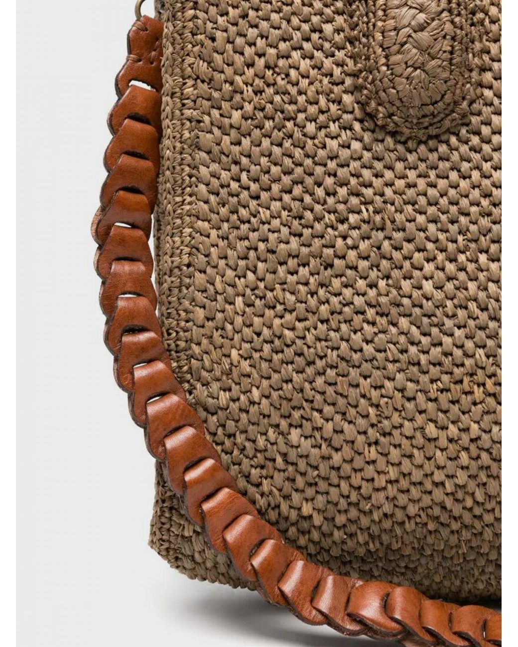 IBELIV Brown Rary Raffia Bag