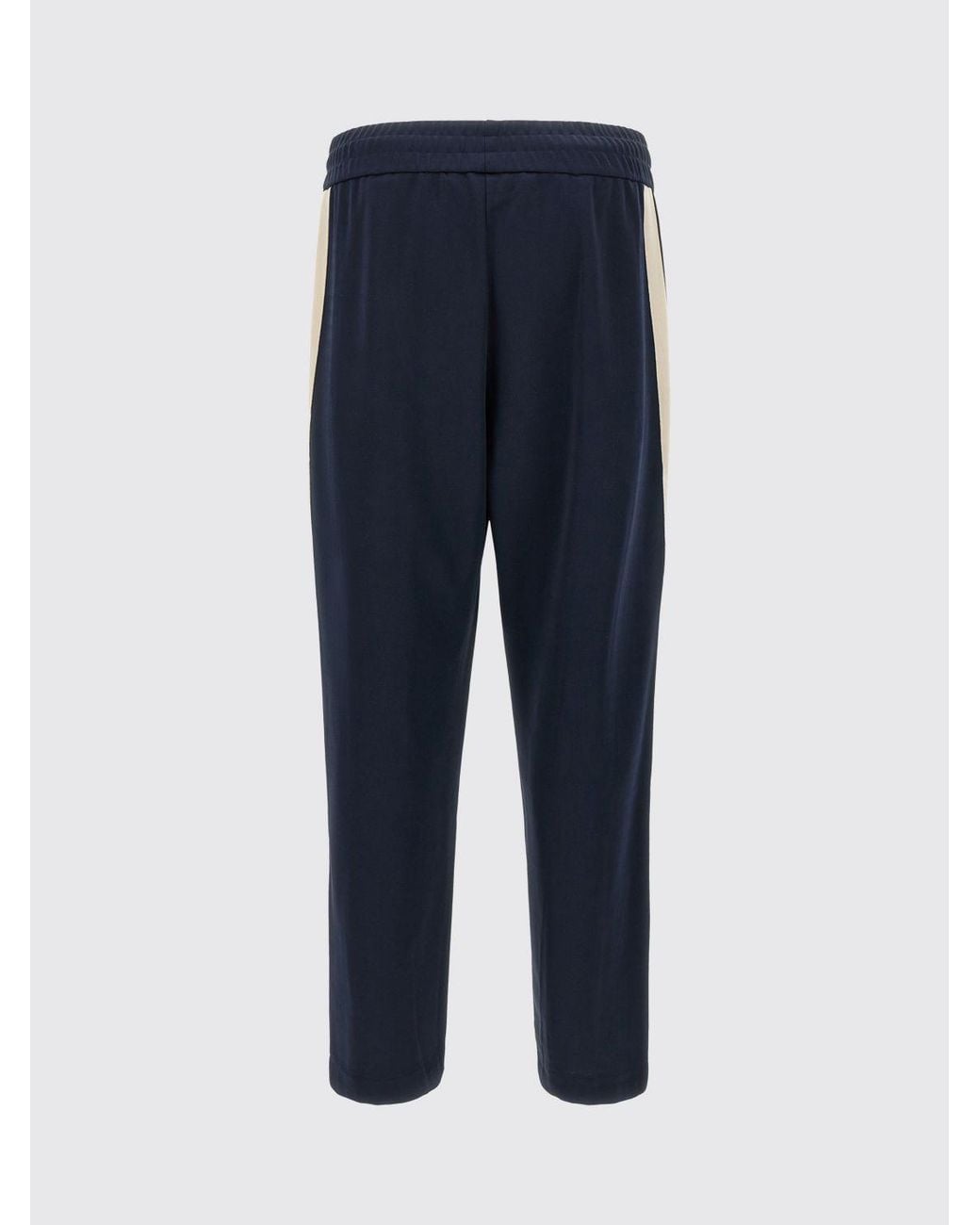 Palm Angels Blue Jersey Jogging Trousers With Contrasting Embroidered Logo for men