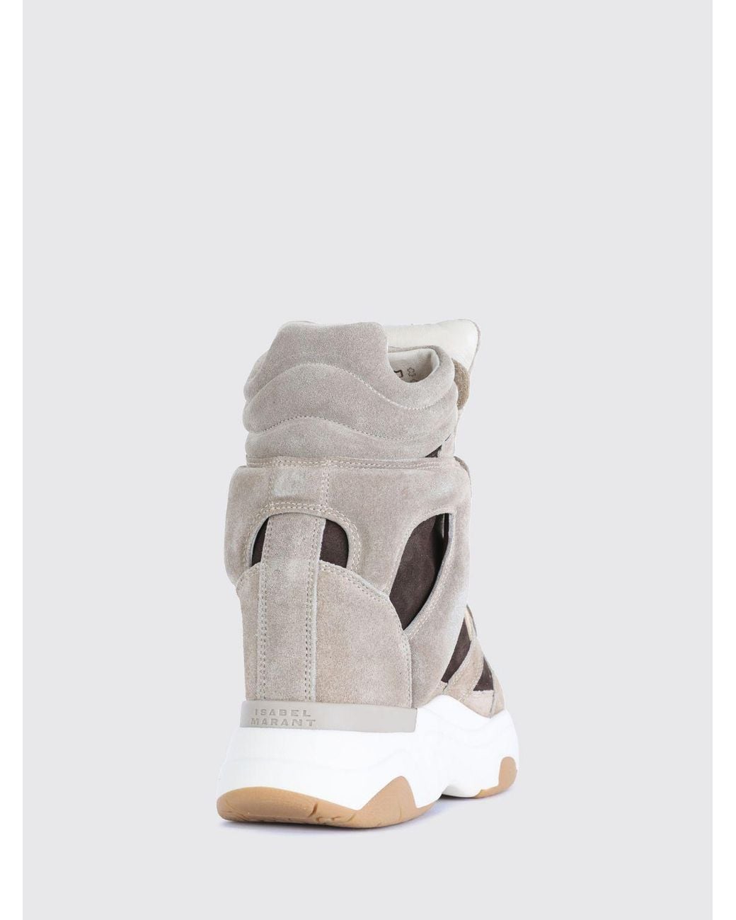 Isabel Marant Natural Balskee High-Top Suede Wedge Sneakers