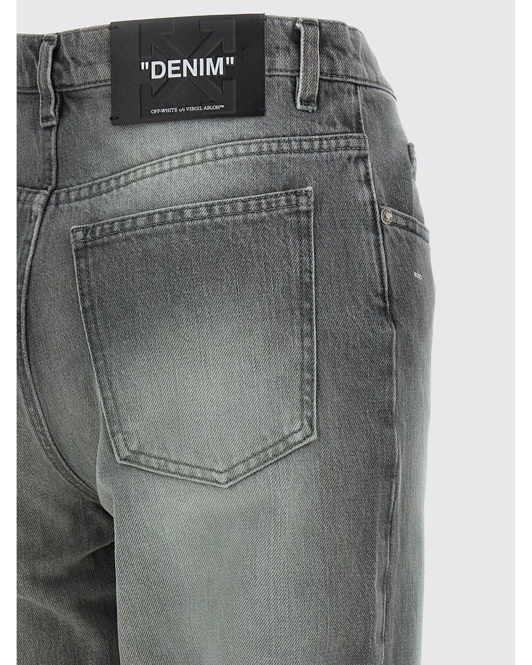 Jeans Hole Baggy De Denim Cut-Out Off-White c/o Virgil Abloh de color Gray