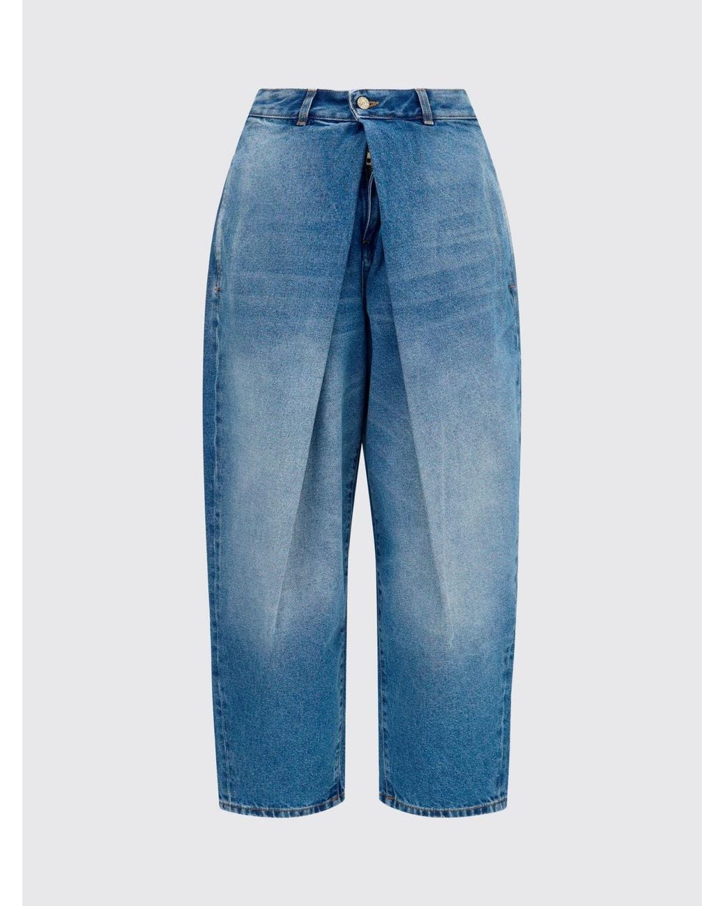 Balmain Blue Mid-Rise Baggy Jeans