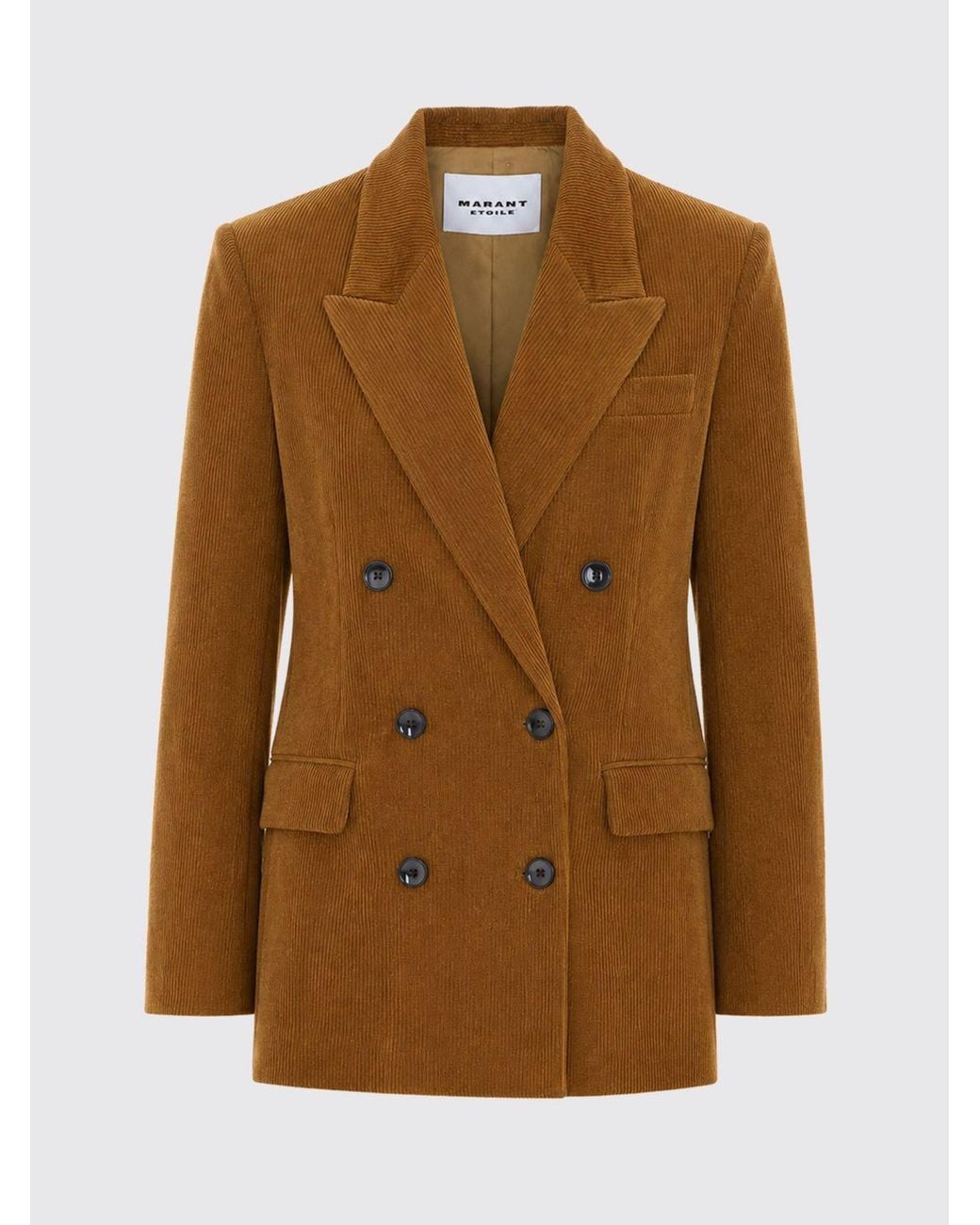Isabel Marant Brown Double-Breasted Velvet Blazer With Peak Lapels