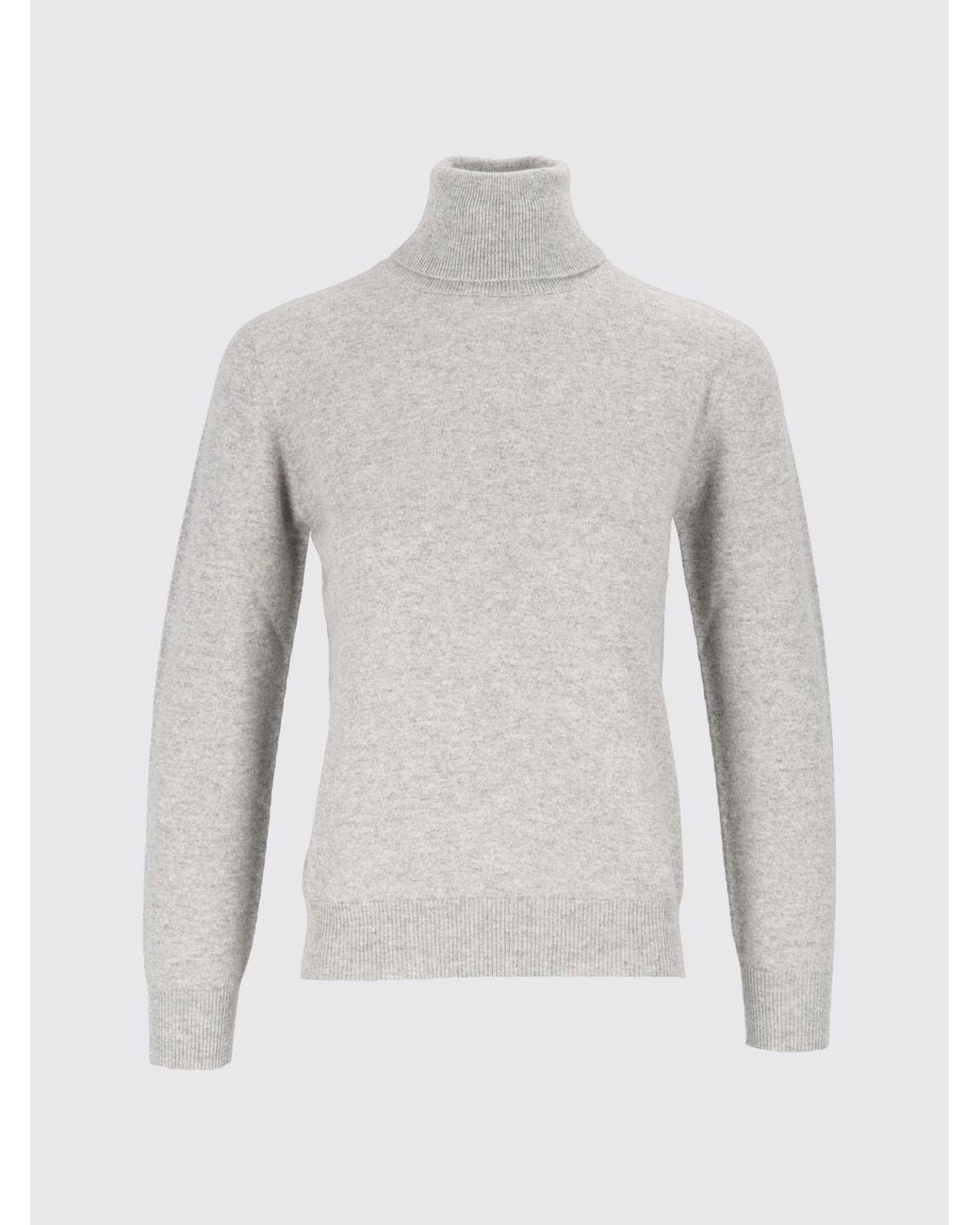 Kangra Gray Slim Fit Wool And Cashmere Turtleneck Jumper With Ribbed Cuffs