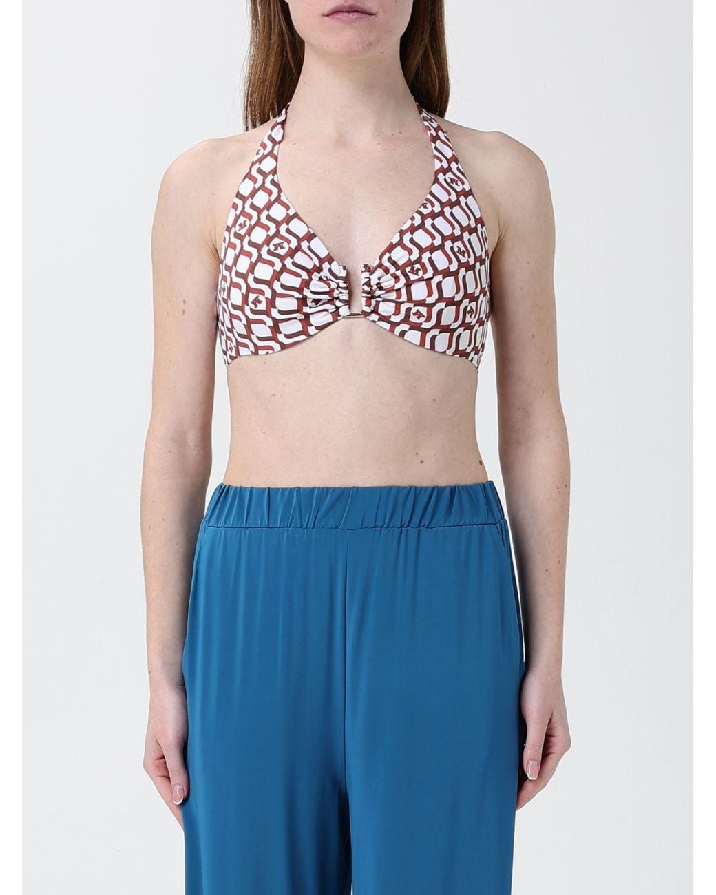 Max Mara Blue Printed Swimsuit