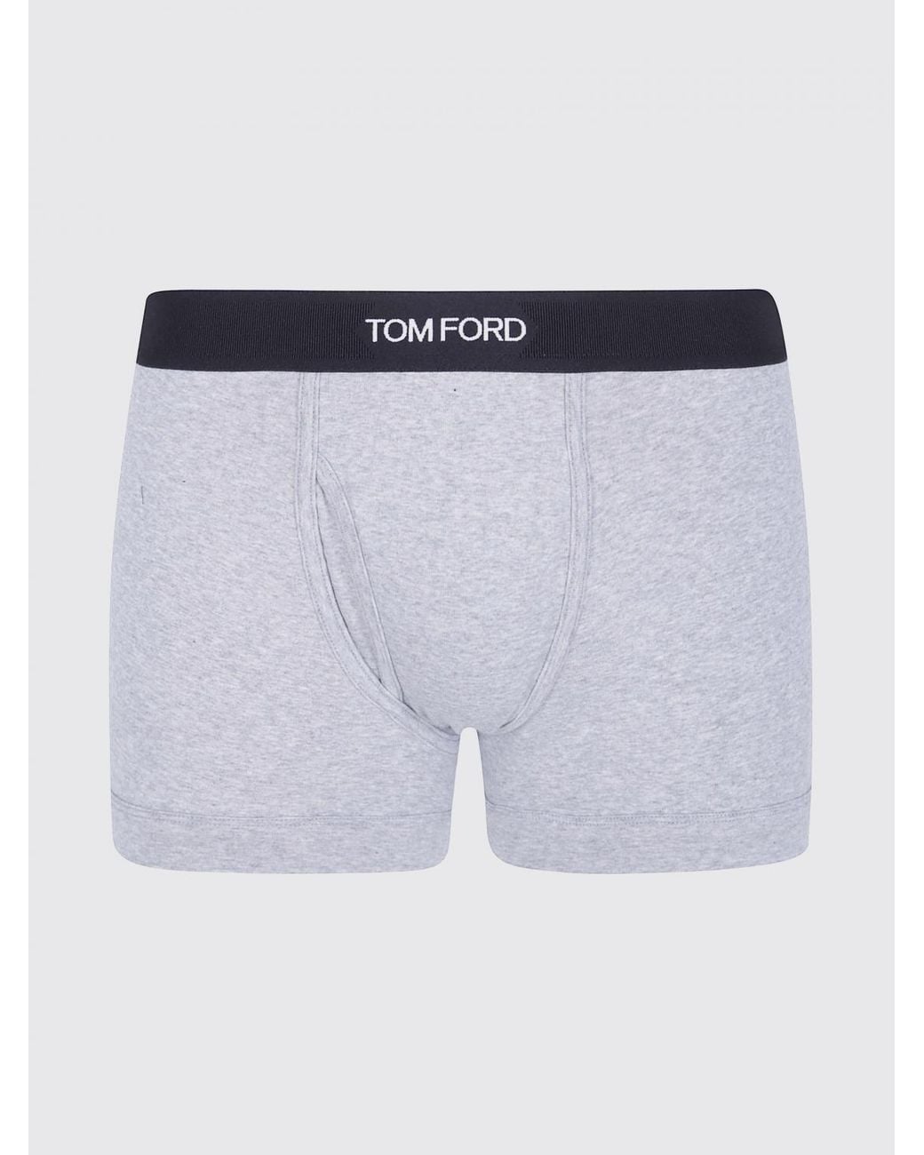 Tom Ford Blue Stretch-Cotton Boxer Briefs With Logo Waistband for men