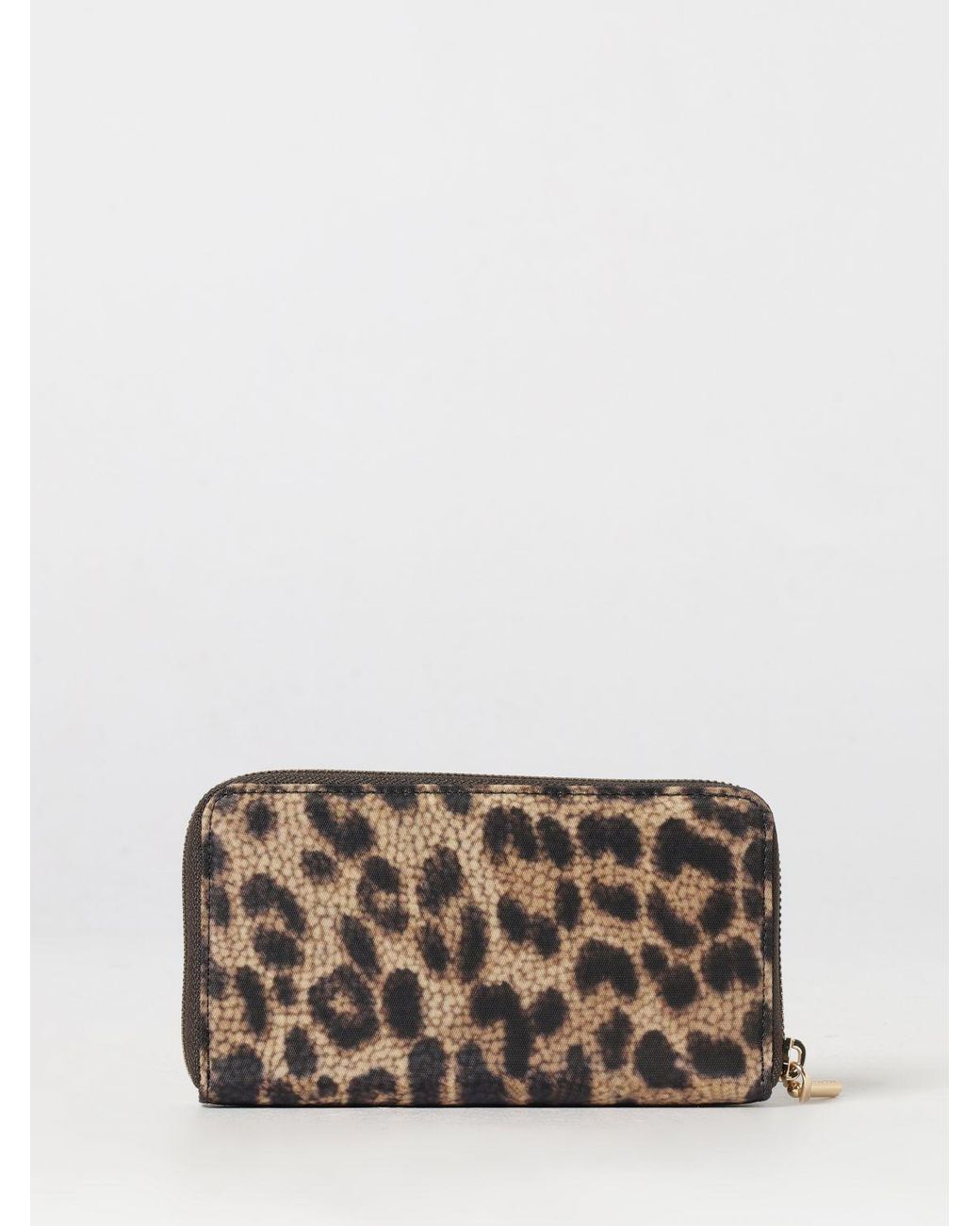 Cartera Continental De Nailon Reciclado Con Estampado Animal Borbonese de color Gray