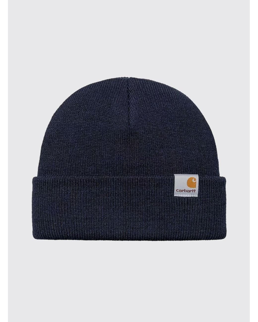 Carhartt Blue Cuffed Acrylic Beanie Hat With Logo Patch for men