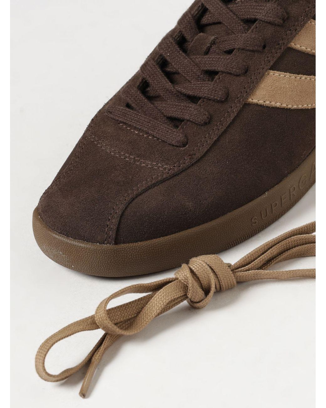 Superga Brown 1960 Capri Suede Low-Top Sneakers With Embossed Logo for men
