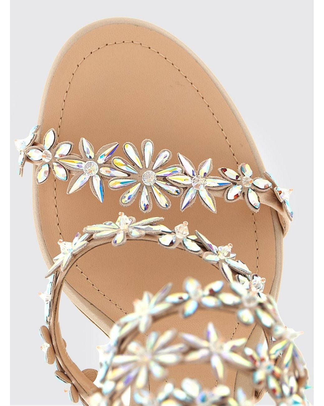 Rene Caovilla Natural Flat Sandal