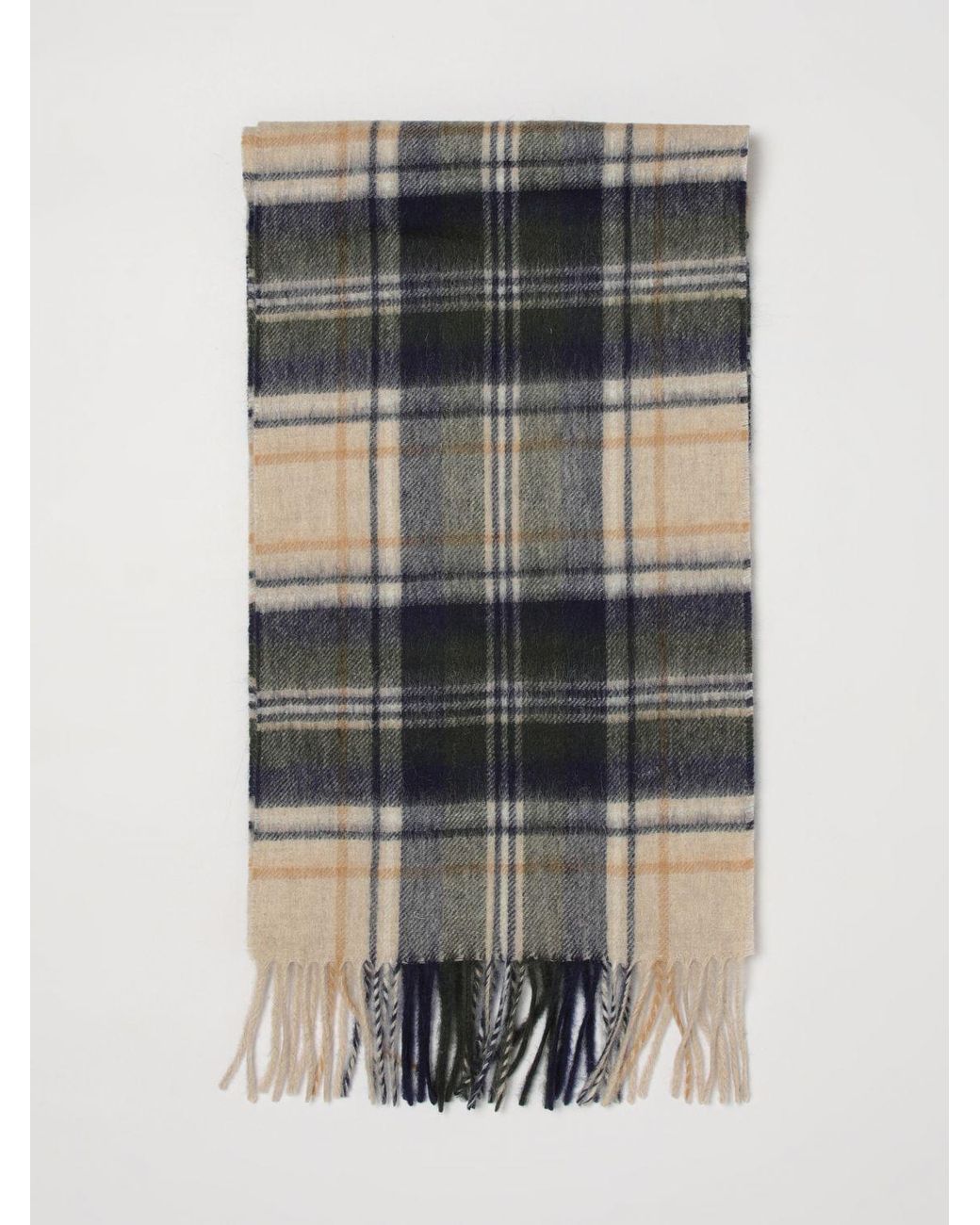 Barbour Gray Tartan Pattern Scarf for men