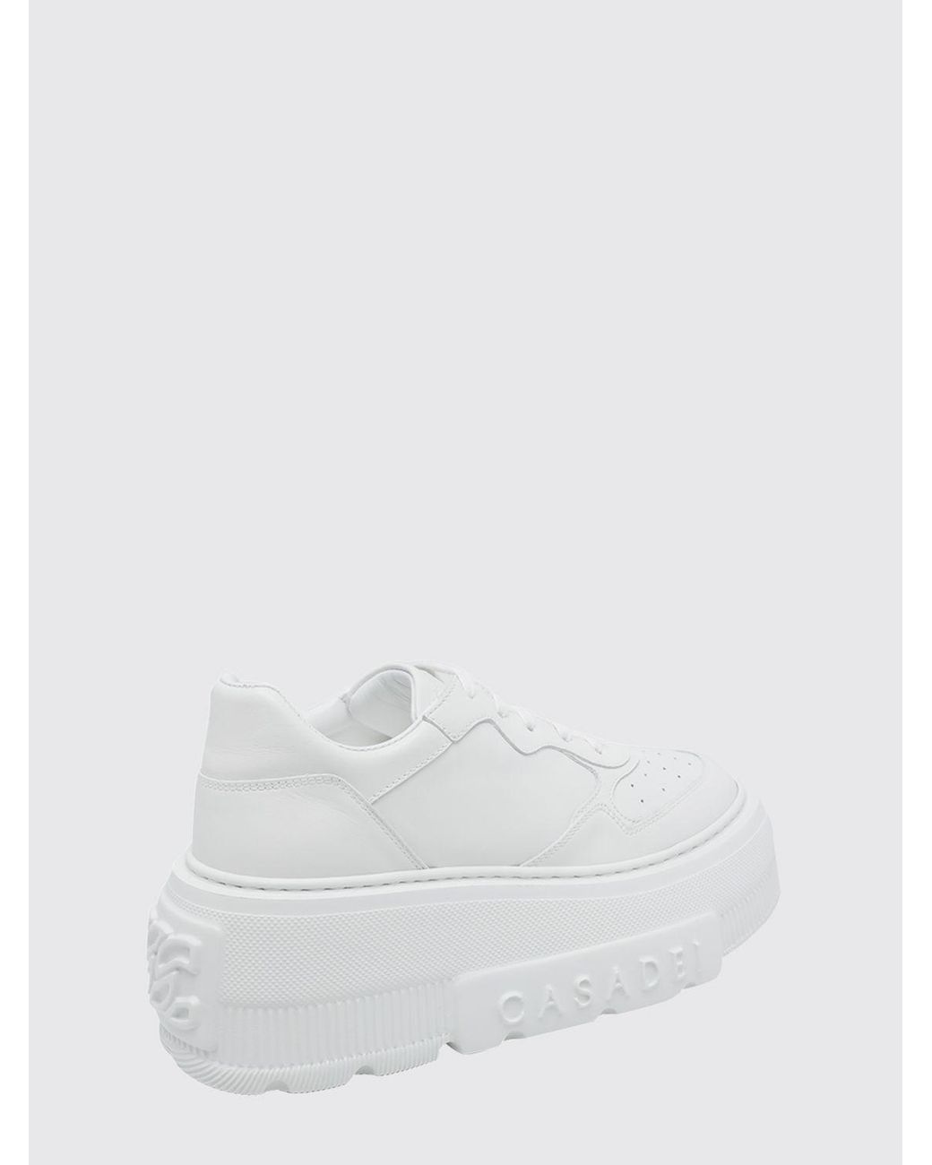 Casadei White Leather Platform Sneakers