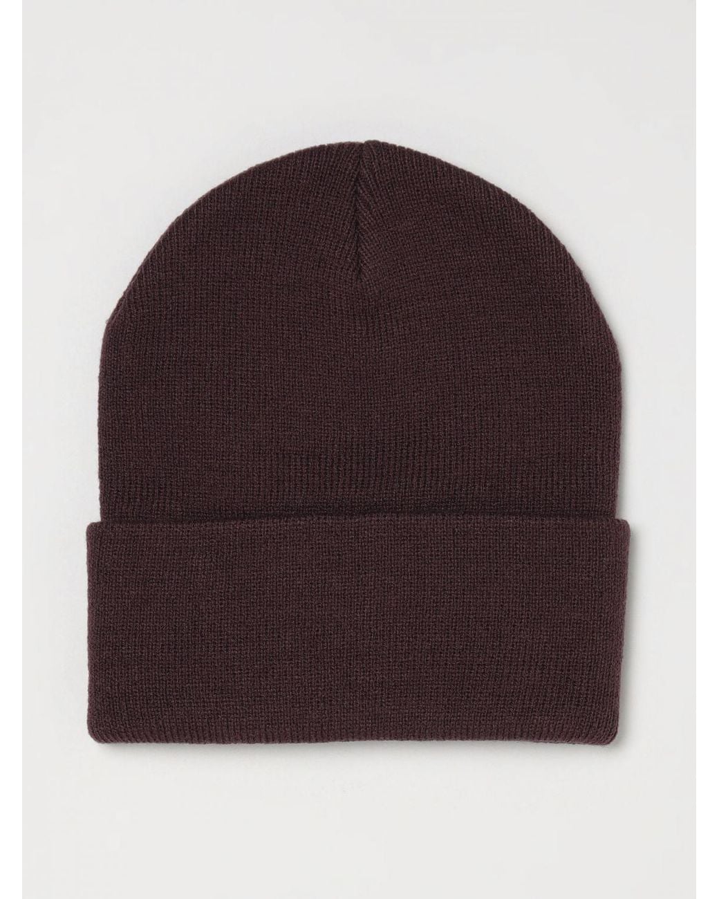 Carhartt Brown Acrylic Beanie Hat With Cuffed Brim And Embroidered Logo for men