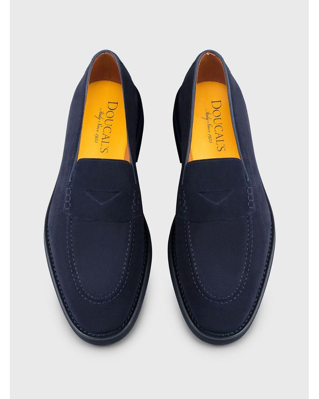 Doucal's Blue Suede Loafers for men