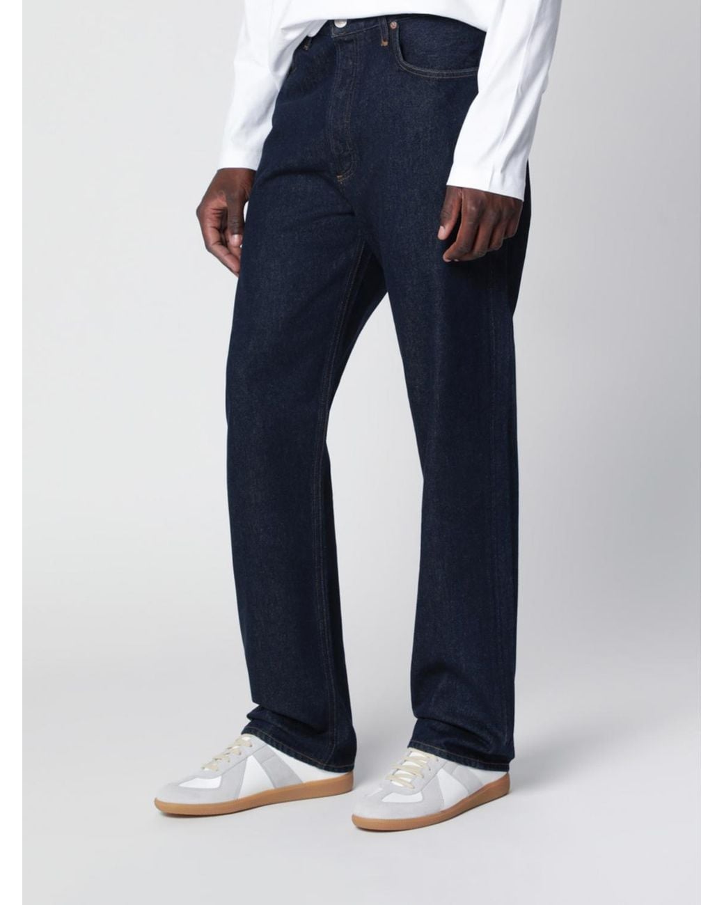 Agolde Blue 90's Straight Cotton Jeans With Mid-Rise And Five Pockets for men