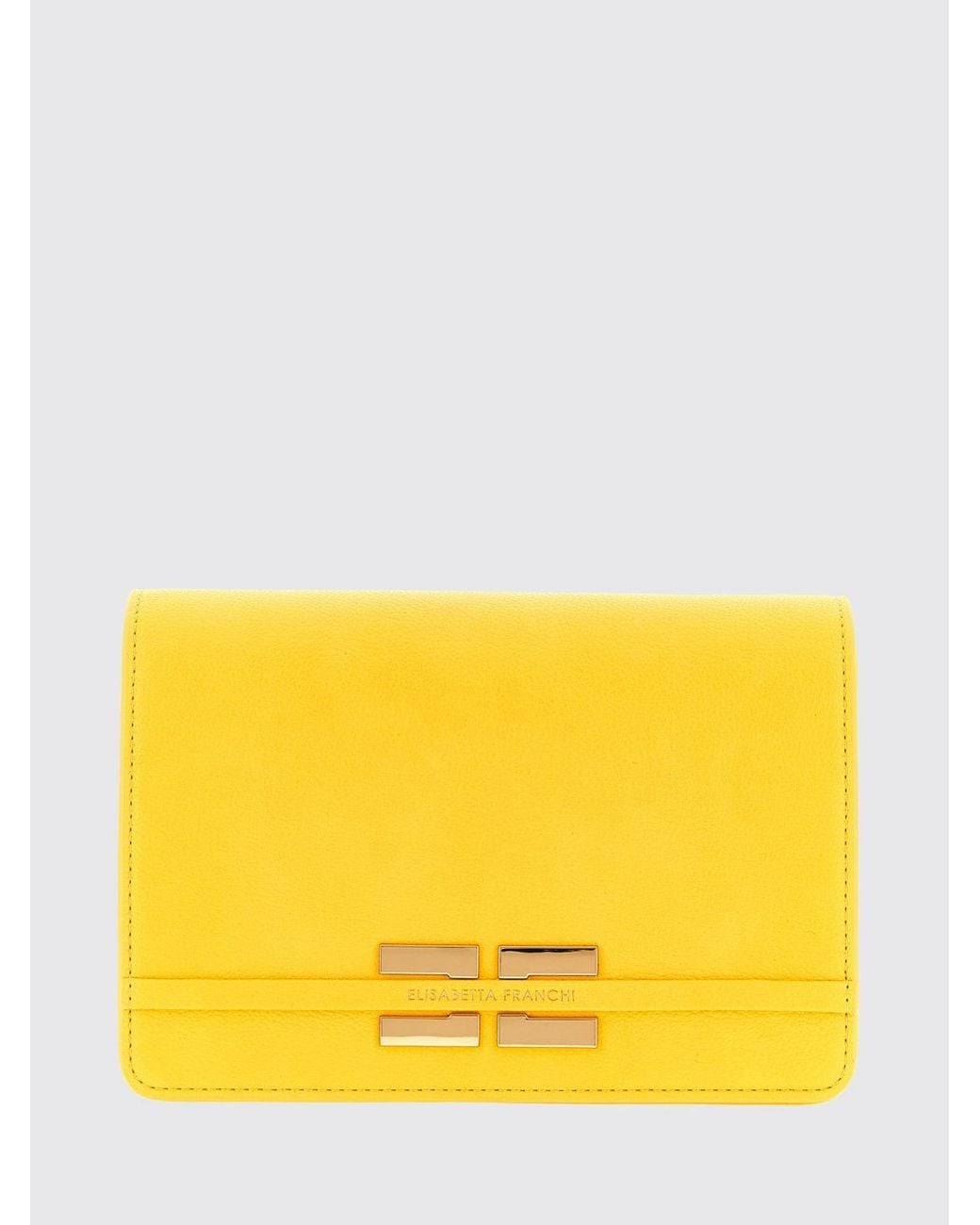 Elisabetta Franchi Yellow Faux Leather Shoulder Bag