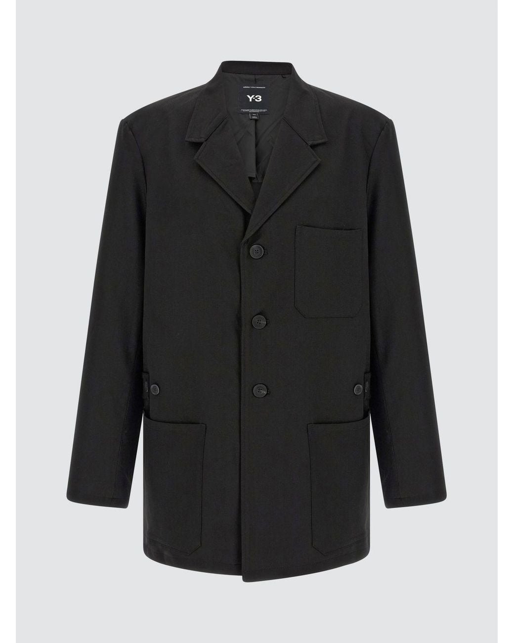 Y-3 Blue Single-Breasted Short Coat for men