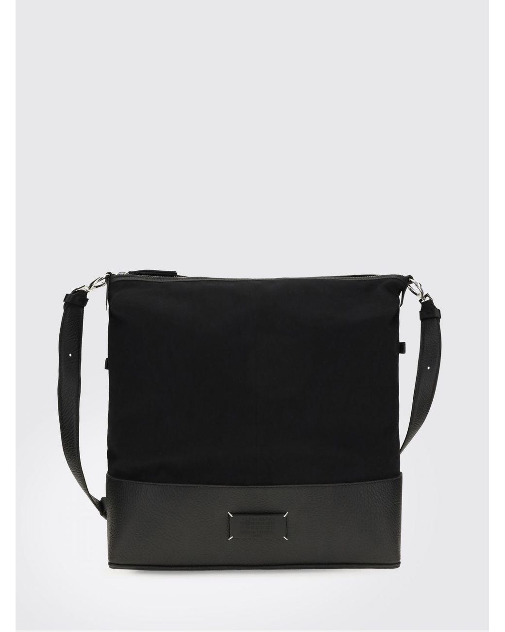 Maison Margiela Black 5Ac Grained Leather Crossbody Bag With Stitch Logo for men